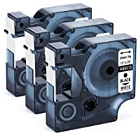 Unistar – Cinta de Etiquetas Compatible para Usar en Lugar de Dymo D1 45013 S0720530 12mm Negro sobre Blanco para…